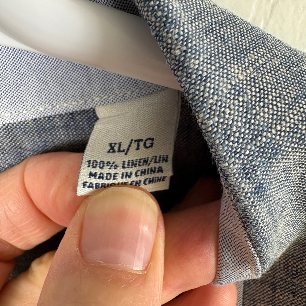 Tommy Bahama Linen Shirt Men's XL Blue Ombre Button-Up Western Island Modern Fit - Picture 3 of 7